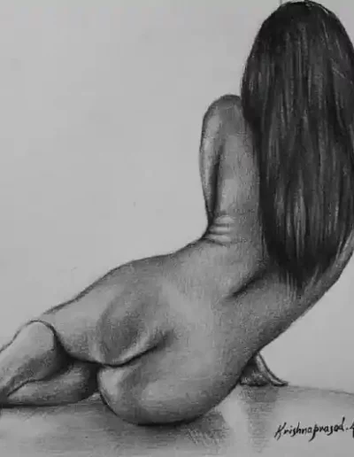 kriznchill artist krishna pencil drawing