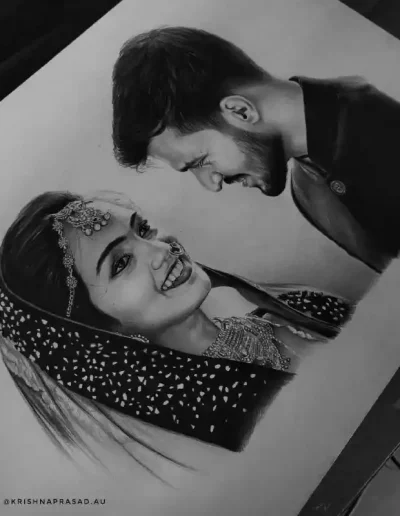 kriznchill artist krishna pencil drawing