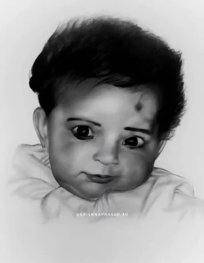 kriznchill artist krishna pencil drawing