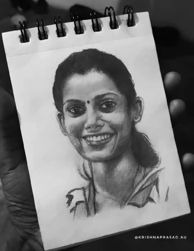 kriznchill artist krishna pencil drawing