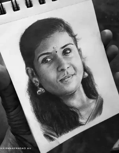 kriznchill artist krishna pencil drawing