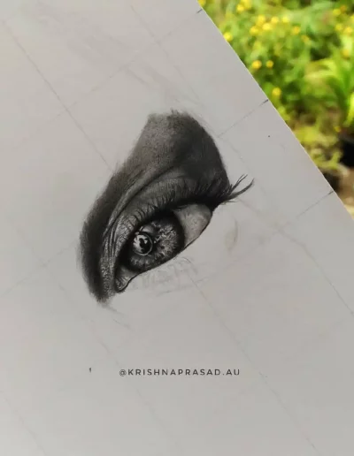 kriznchill artist krishna pencil drawing