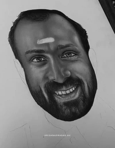 kriznchill artist krishna pencil drawing