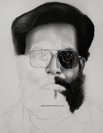 kriznchill artist krishna pencil drawing
