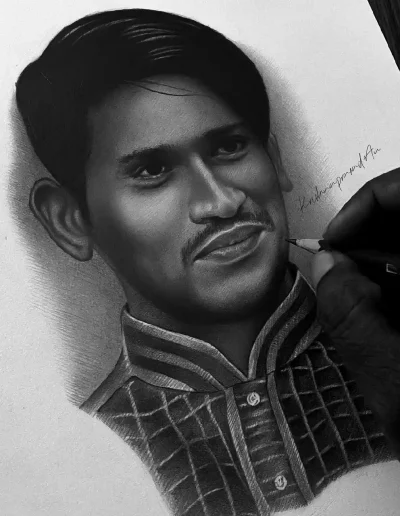 kriznchill artist krishna pencil drawing
