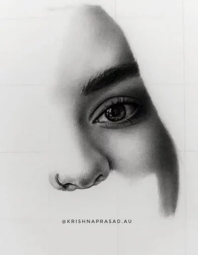 kriznchill artist krishna pencil drawing