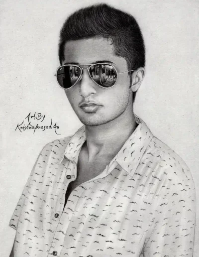kriznchill artist krishna pencil drawing