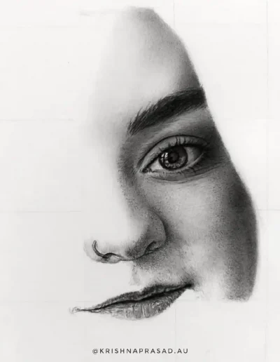 kriznchill artist krishna pencil drawing