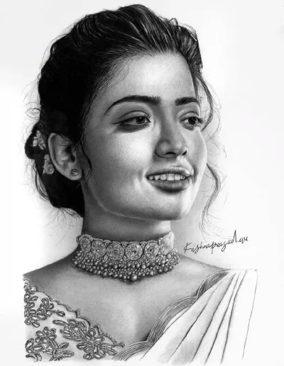 kriznchill artist krishna pencil drawing