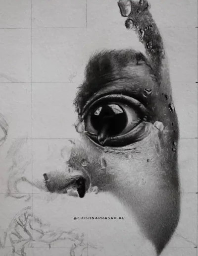 kriznchill artist krishna pencil drawing