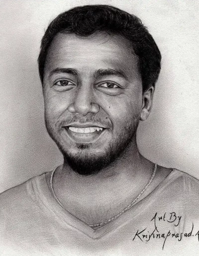 kriznchill artist krishna pencil drawing