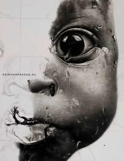 kriznchill artist krishna pencil drawing