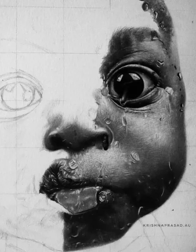 kriznchill artist krishna pencil drawing