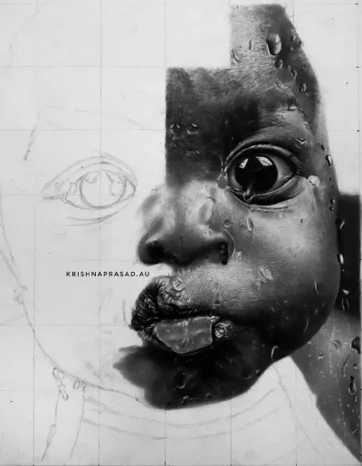 kriznchill artist krishna pencil drawing