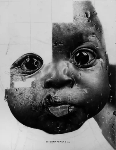 kriznchill artist krishna pencil drawing