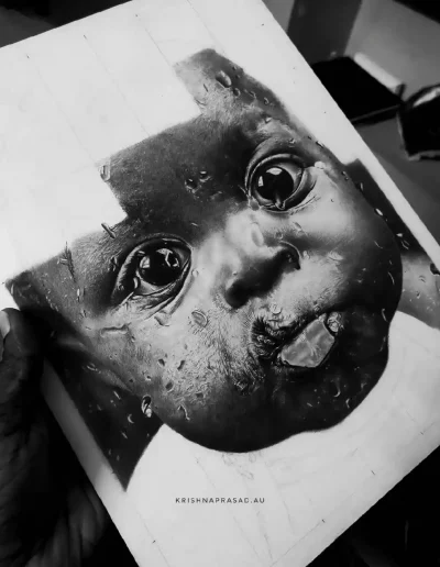 kriznchill artist krishna pencil drawing