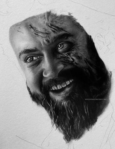 kriznchill artist krishna pencil drawing
