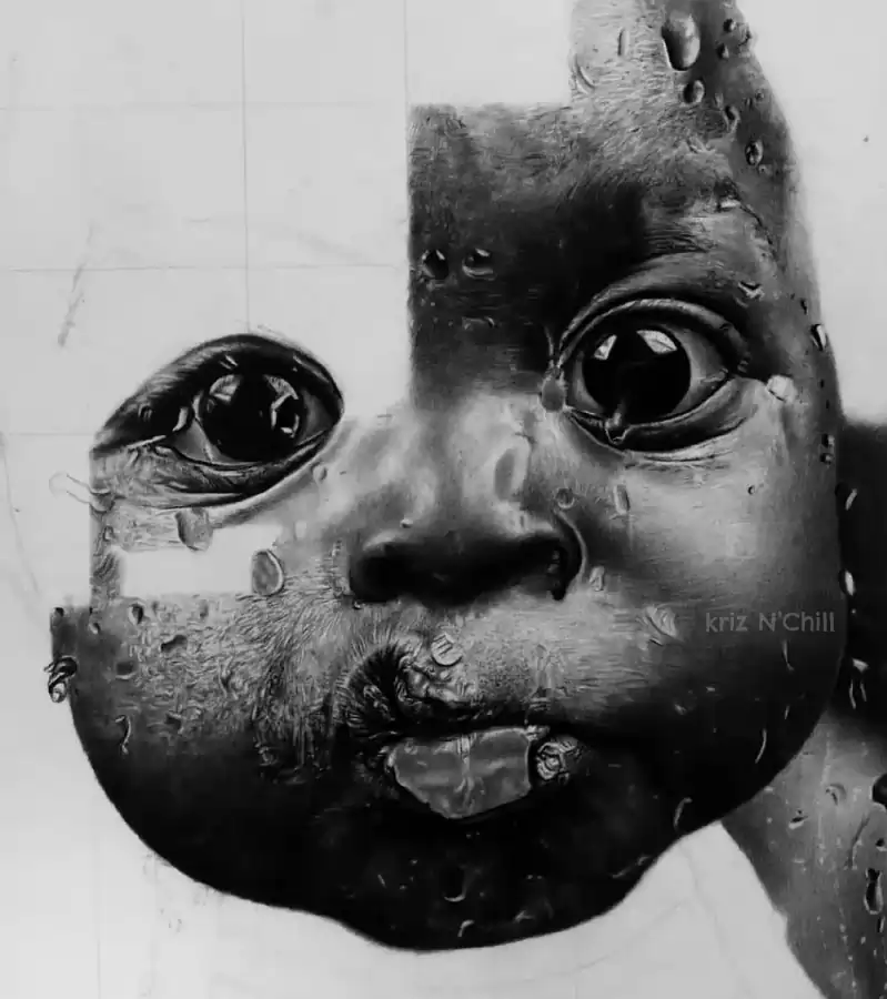 custom pencil baby portrait kriznchill